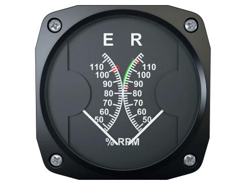 Tac&ocirc;metro duplo para helic&oacute;ptero de aeronave M1 Modelo 3D