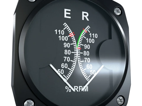 Aircraft Helicopter Dual Tachometer M1 3D Model