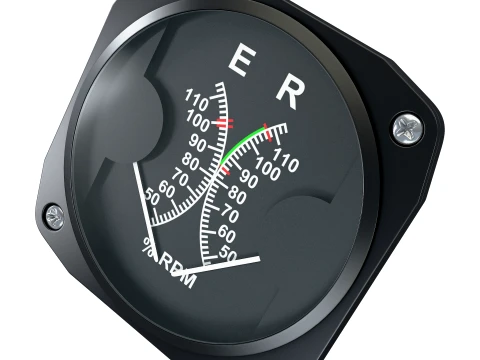Aircraft Helicopter Dual Tachometer M1 3D Model