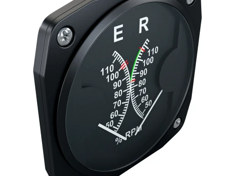 Aircraft Helicopter Dual Tachometer M1 3D Model