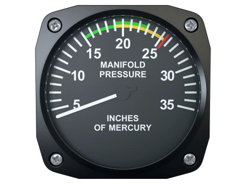 Aircraft Manifold Pressure Gauge M1 3D Model