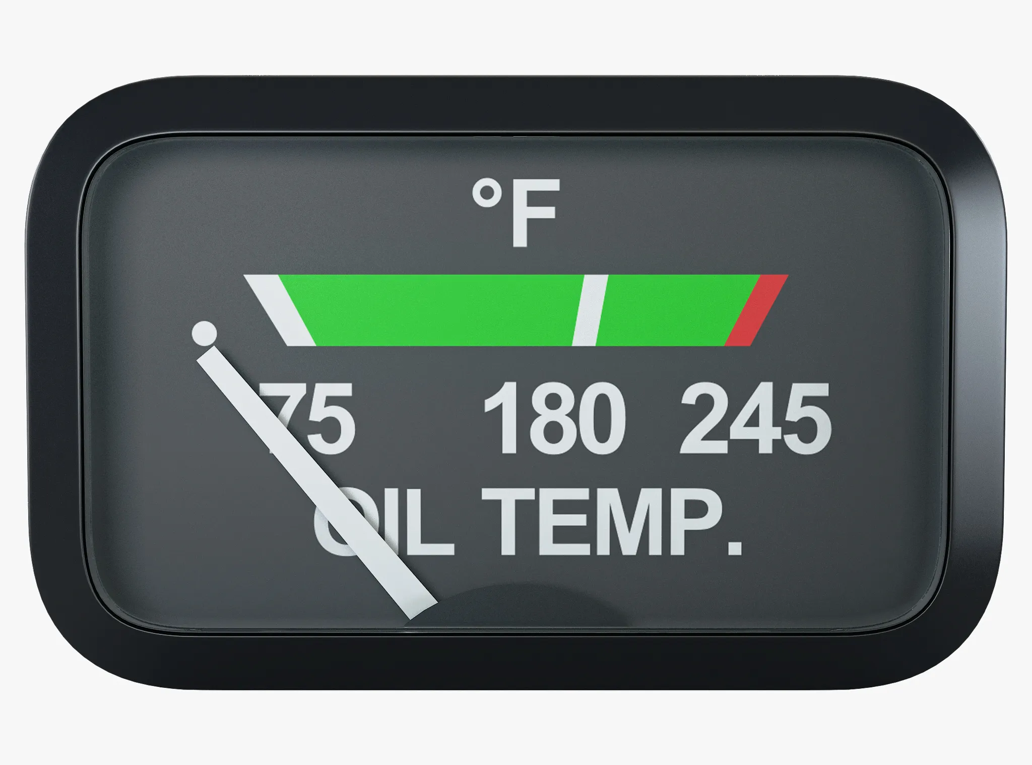 Aircraft Oil Temperature Gauge M1 3D Model .c4d .max .obj .3ds .fbx .stl .blend 