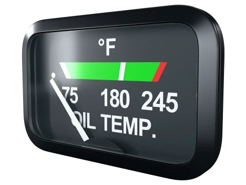 Aircraft Oil Temperature Gauge M1 3D Model