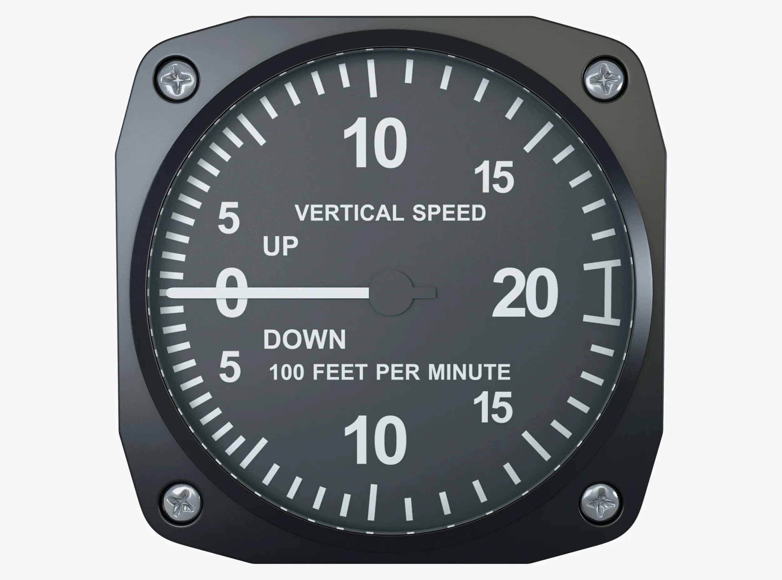 Aircraft Vertical Speed Indicator M1 3D Model .c4d .max .obj .3ds .fbx .stl .blend