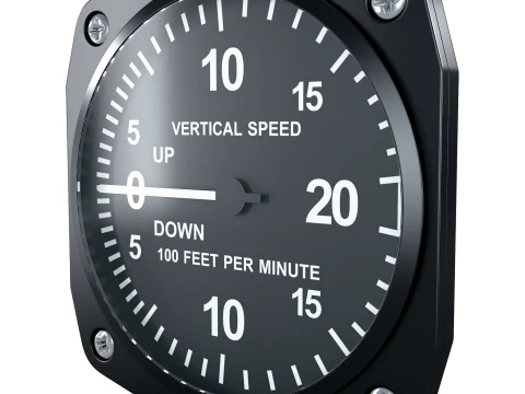 Aircraft Vertical Speed Indicator M1 3D Model