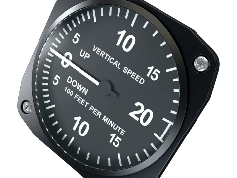 Aircraft Vertical Speed Indicator M1 3D Model