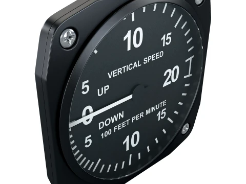 Aircraft Vertical Speed Indicator M1 3D Model