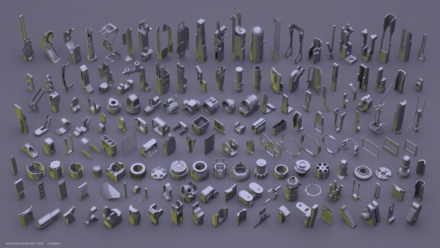 hardsurface random kit v1 3D Модель .c4d .max .obj .3ds .fbx .stl .blend 