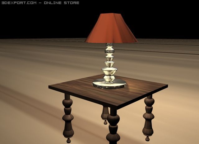 table and lamp 3D 模型 .c4d .max .obj .3ds .fbx .stl .blend 