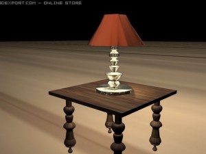 table and lamp 3D Model