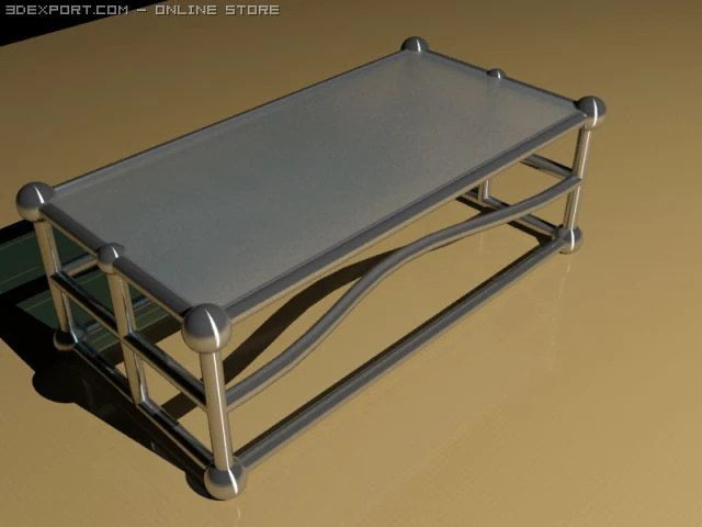 glass table 2 different glasses 3D Model .c4d .max .obj .3ds .fbx .stl .blend 