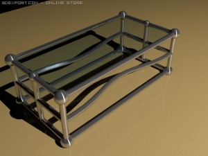 glass table 2 different glasses Modello 3D