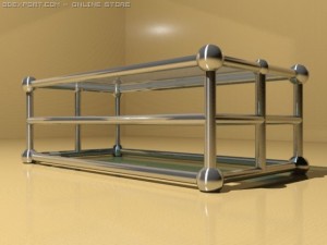 glass table 2 different glasses Modello 3D