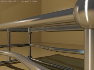 glass table 2 different glasses Modello 3D