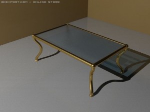glass table with different materials and glasses Modello 3D