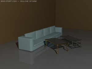 sofa  tables with different materials Modèle 3D