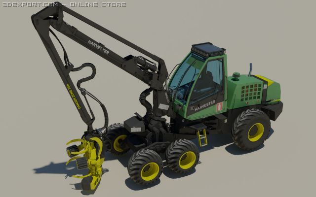 harvester Model 3D .c4d .max .obj .3ds .fbx .stl .blend 