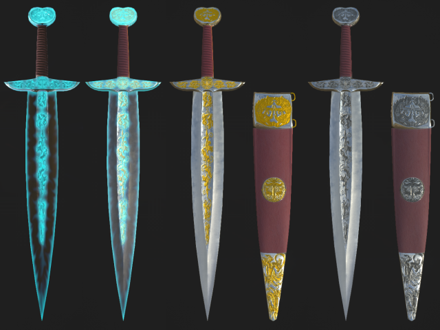 sword akinak griffin nail lod-0-1-2 3D मॉडल .c4d .max .obj .3ds .fbx .stl .blend 