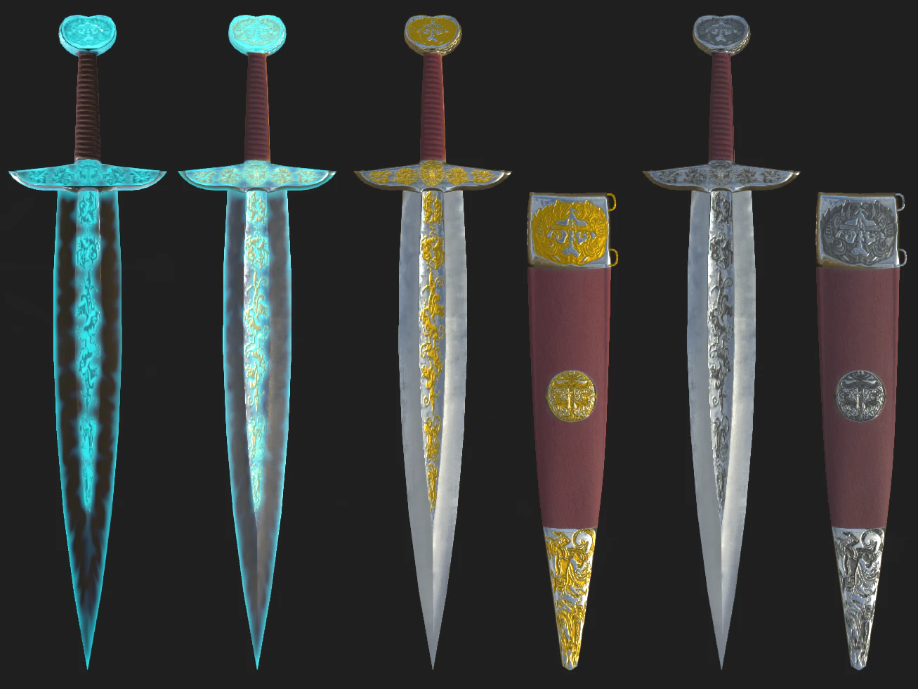 sword akinak griffin nail lod-0-1-2 3D Model .c4d .max .obj .3ds .fbx .stl .blend 