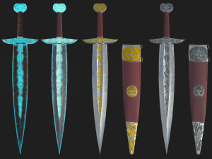 sword akinak griffin nail lod-0-1-2 3D Model