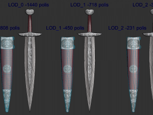 sword akinak griffin nail lod-0-1-2 3D मॉडल