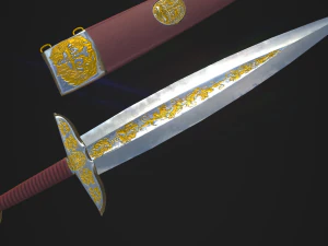 sword akinak griffin nail lod-0-1-2 3D Model
