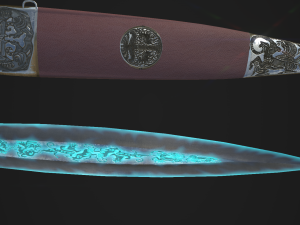 sword akinak griffin nail lod-0-1-2 3D मॉडल