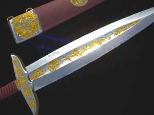 sword akinak griffin nail lod-0-1-2 3D Model