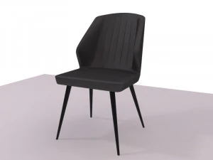 chaise grise fonce Modèle 3D