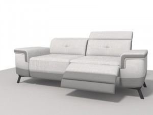 canape3 place relax electrique - tissu gris fonce 3Dモデル