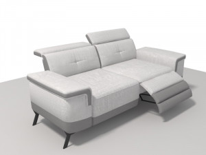 canape3 place relax electrique - tissu gris fonce 3Dモデル