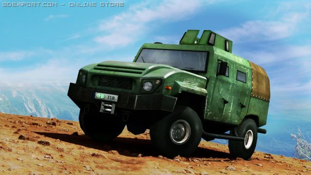 amzturmilitaryvehicle 3D Model .c4d .max .obj .3ds .fbx .stl .blend 