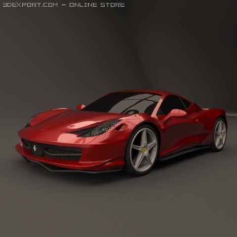 ferrari 458 restyled Model 3D .c4d .max .obj .3ds .fbx .stl .blend 