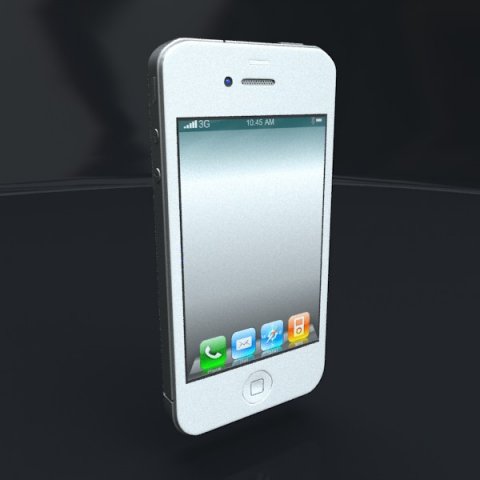 apple iphone 4s white Model 3D .c4d .max .obj .3ds .fbx .stl .blend 