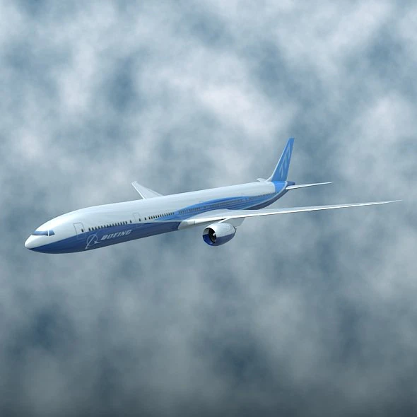 boeing 777300er airliner 3D Model .c4d .max .obj .3ds .fbx .stl .blend 