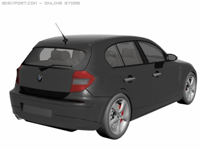 bmw series 1 car model 3D Model .c4d .max .obj .3ds .fbx .stl .blend 