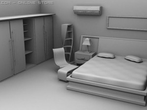 bed room 3D मॉडल