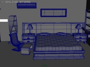 bed room 3D मॉडल