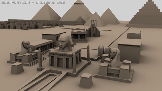 city of piramid  mummys 3D Model .c4d .max .obj .3ds .fbx .stl .blend 
