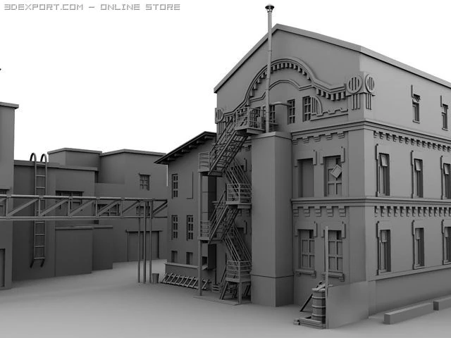 old house 3D Model .c4d .max .obj .3ds .fbx .stl .blend