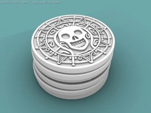 pirate trusere coin 3D Model