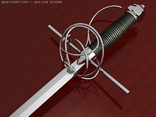 italian designe sword 3D Model .c4d .max .obj .3ds .fbx .stl .blend 