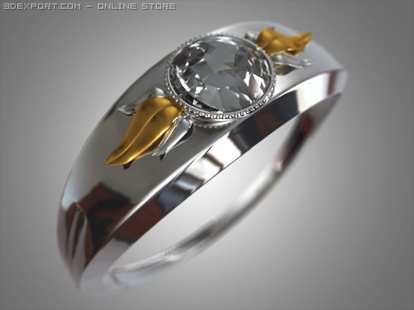 The ring with diamond Modelo 3D .c4d .max .obj .3ds .fbx .stl .blend 