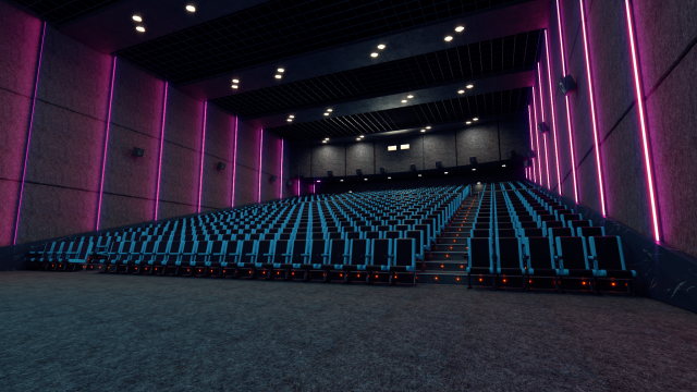 movie theater 3D 모델 .c4d .max .obj .3ds .fbx .stl .blend 