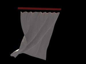 curtain animated Model 3D