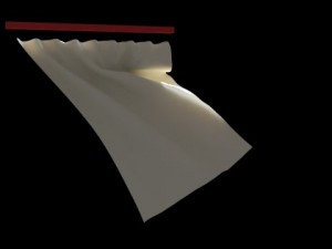 curtain animated Model 3D