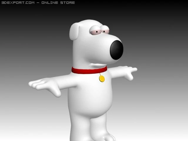 brian the dog in familyguy 3D Model .c4d .max .obj .3ds .fbx .stl .blend 