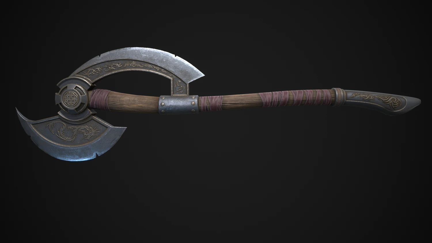Spielbereite Low-Poly-Modelle Axe 3D Modell .c4d .max .obj .3ds .fbx .stl .blend 