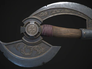 Spielbereite Low-Poly-Modelle Axe 3D Modell