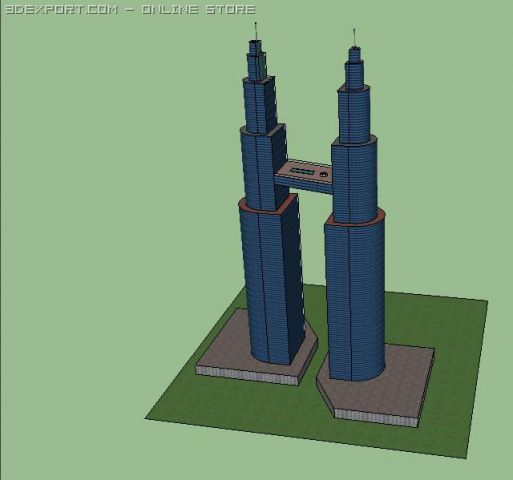 paradise twin towers 3D मॉडल .c4d .max .obj .3ds .fbx .stl .blend 